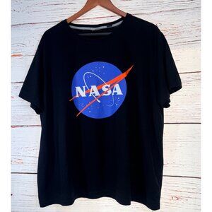 NASA Logo Black Graphic T-Shirt Unisex XL Outer Space 60% Cotton 40% Polyester